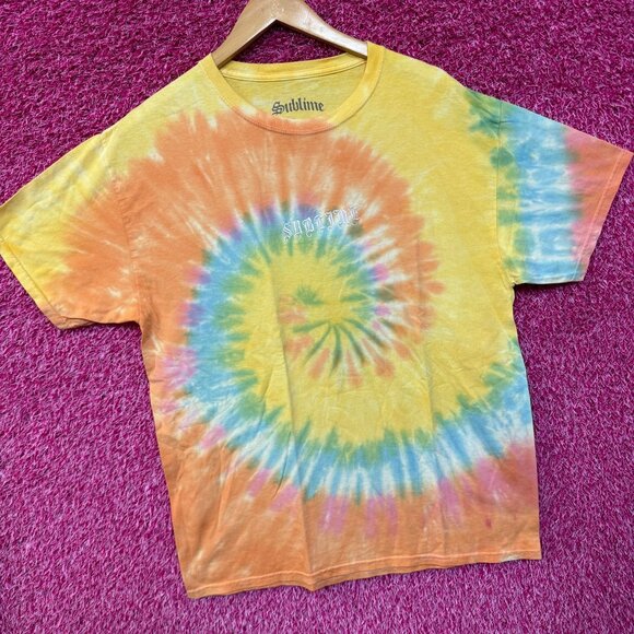 Sublime Embroidered Old English Spellout Rock Band Tie Dye M - Picture 3 of 4